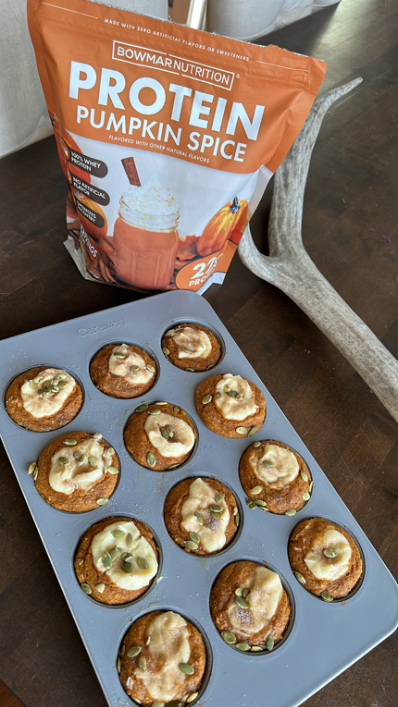 Cream Cheese Pumpkin Protein Muffins