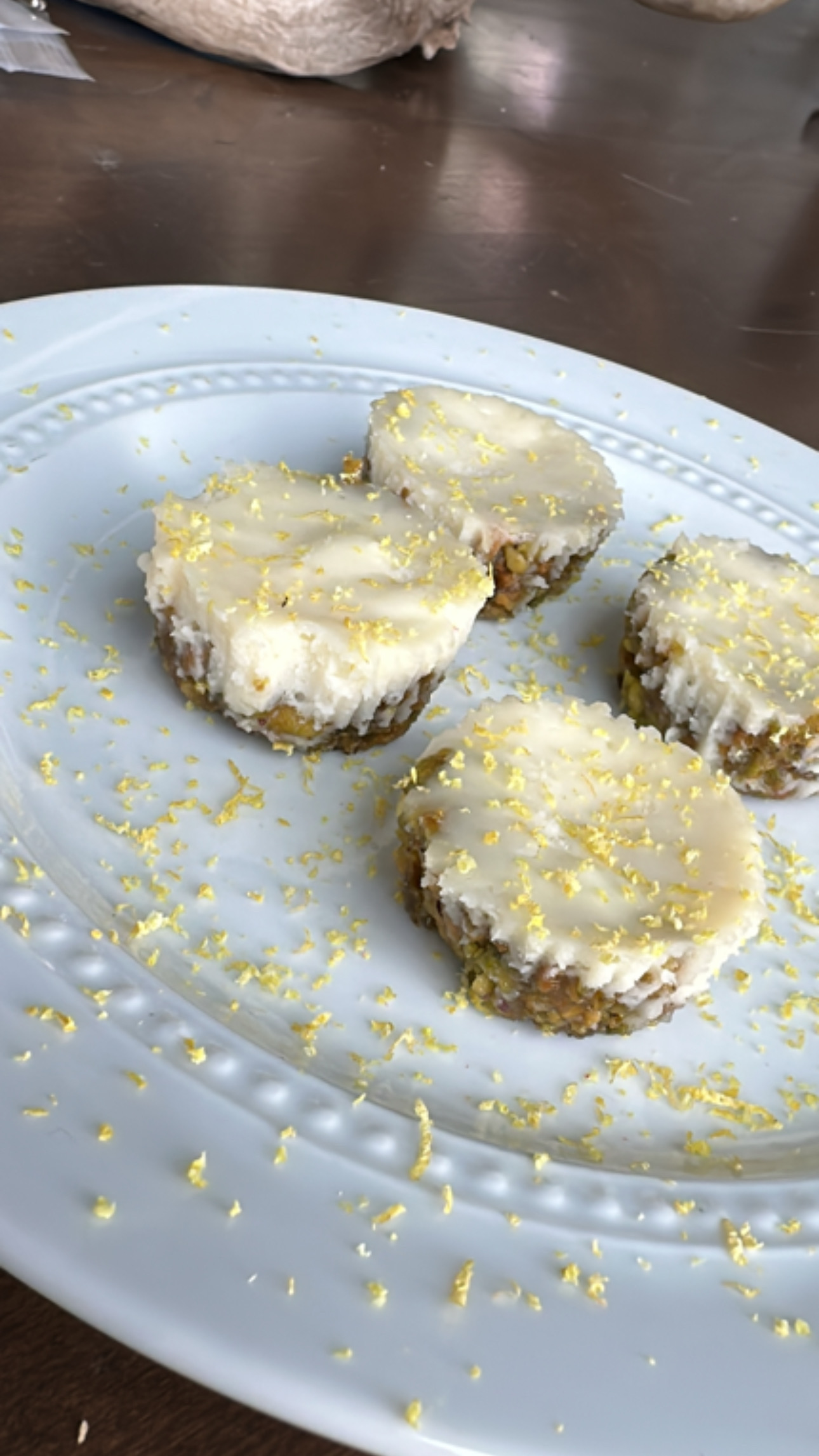 Honey Goat Cheese Cheesecake with Pistachio Crust