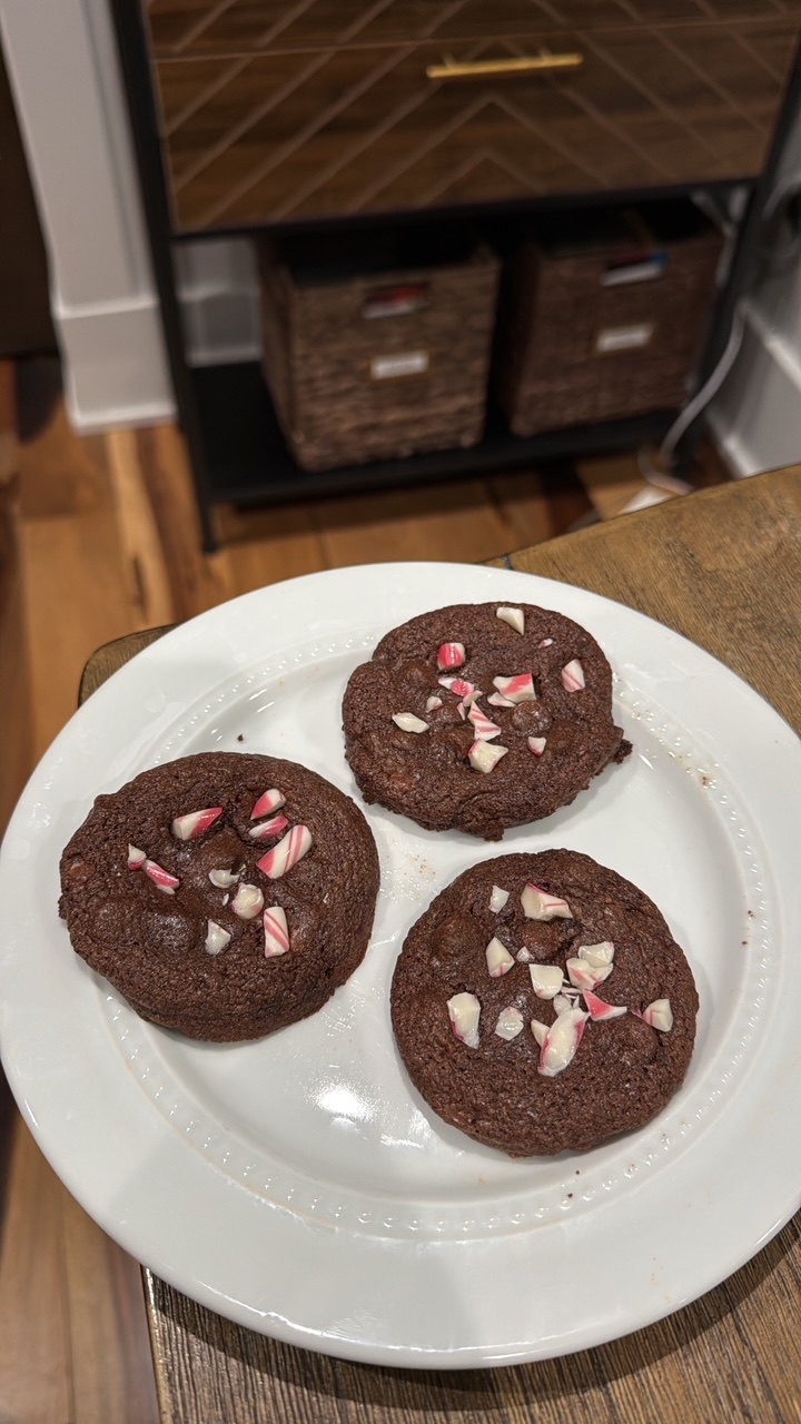 Candy Cane Brownie Cookies