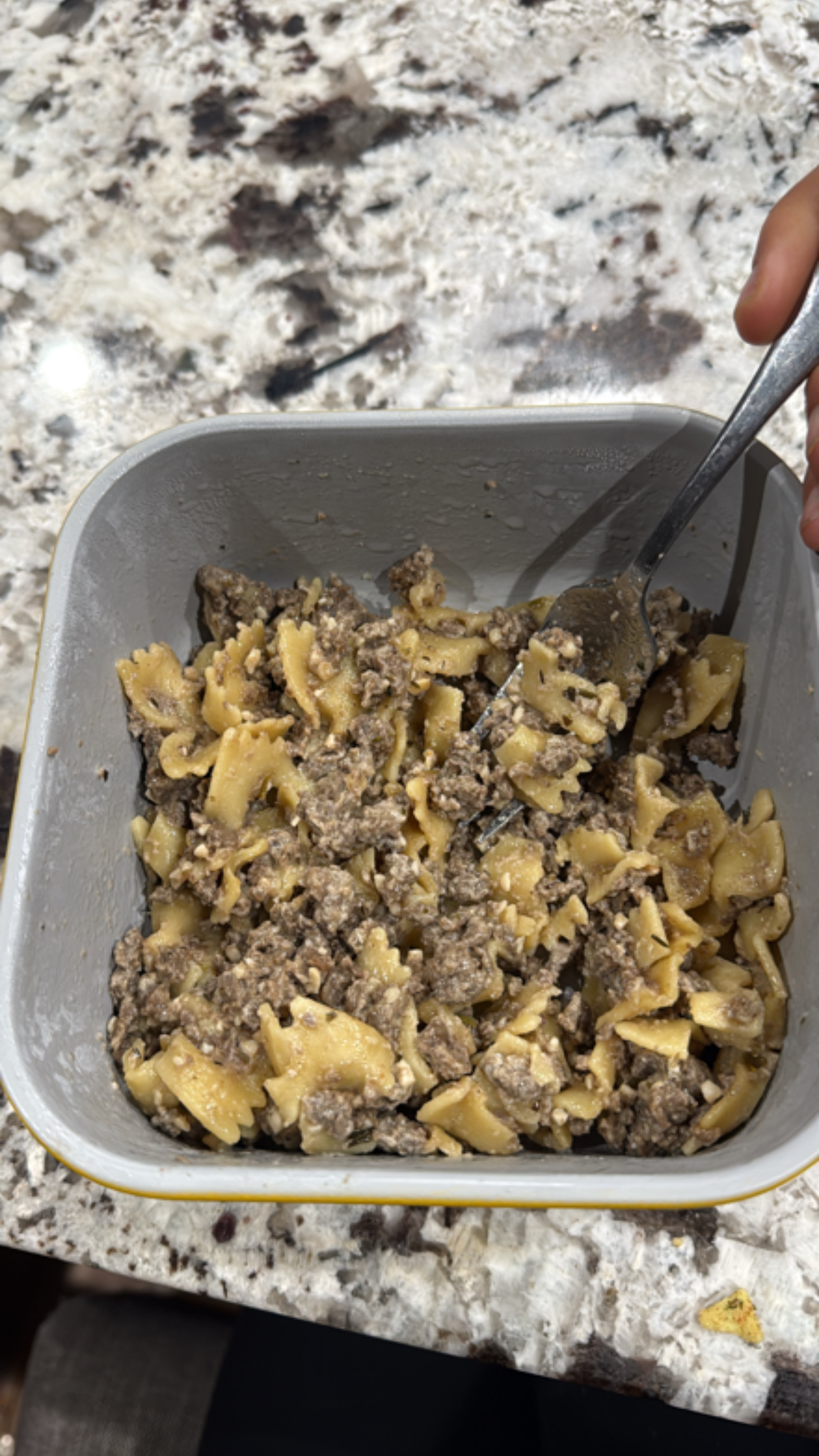 Parmesan Garlic Venison Bowtie Pasta